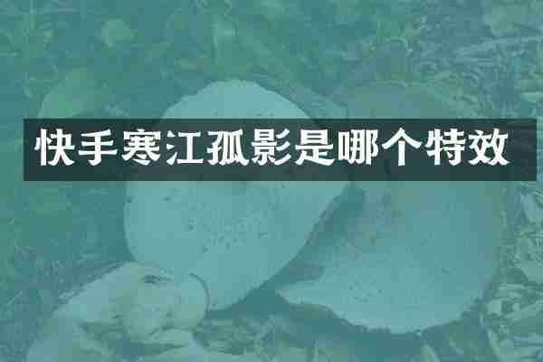 快手寒江孤影是哪个特效