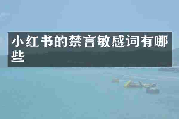 小红书的禁言敏感词有哪些