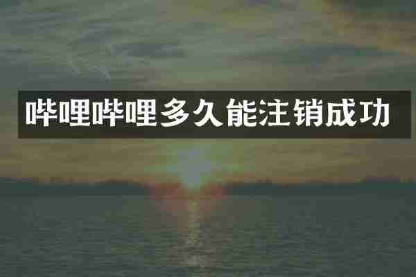 哔哩哔哩多久能注销成功