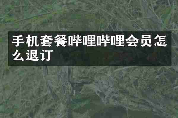 手机套餐哔哩哔哩会员怎么退订