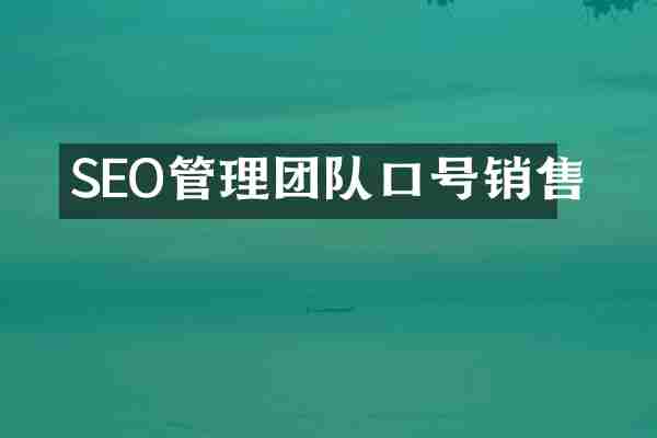 SEO管理团队口号销售