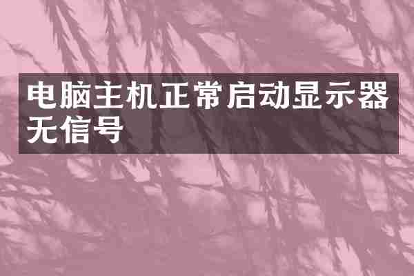 电脑主机正常启动显示器无信号