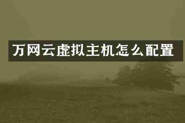 万网云虚拟主机怎么配置
