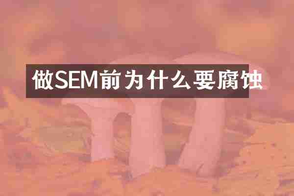 做SEM前为什么要腐蚀