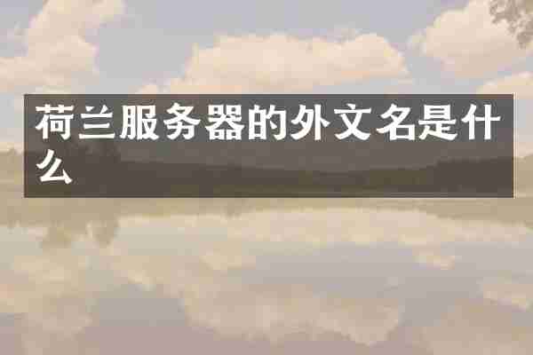 荷兰服务器的外文名是什么