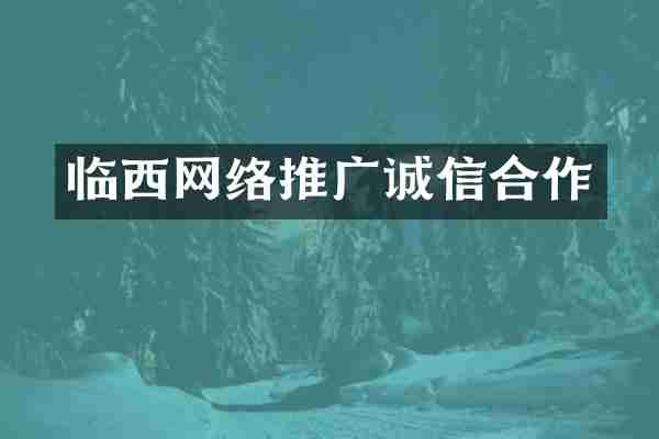 临西网络推广诚信合作