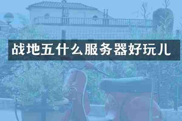 战地五什么服务器好玩儿