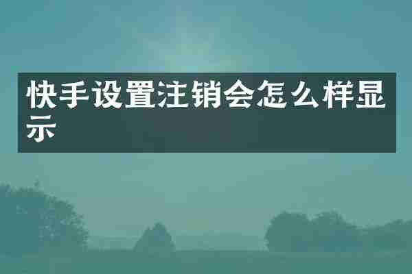 快手设置注销会怎么样显示