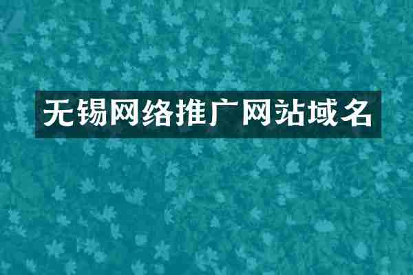 无锡网络推广网站域名