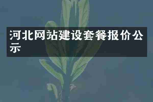 河北网站建设套餐报价公示