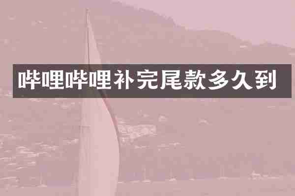 哔哩哔哩补完尾款多久到