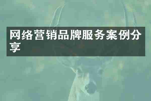 网络营销品牌服务案例分享
