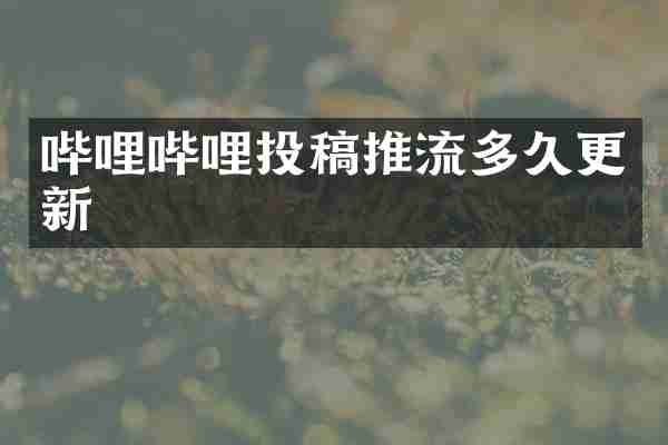 哔哩哔哩投稿推流多久更新