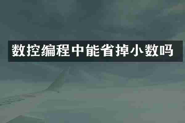 数控编程中能省掉小数吗
