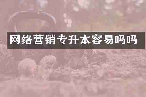 网络营销专升本容易吗吗