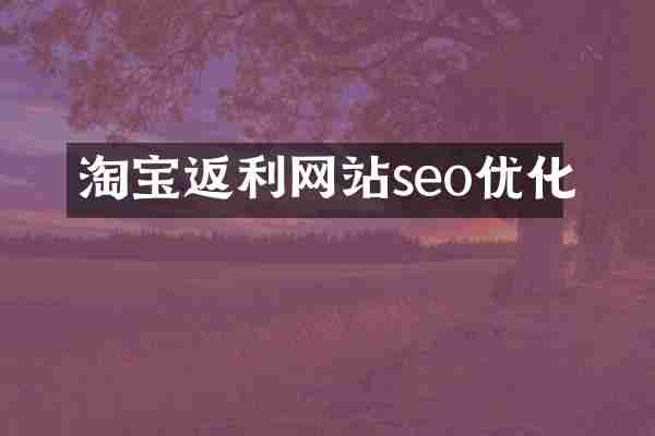 淘宝返利网站seo优化