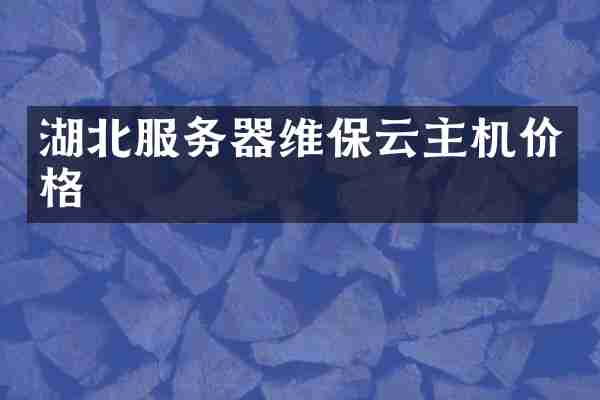 湖北服务器维保云主机价格