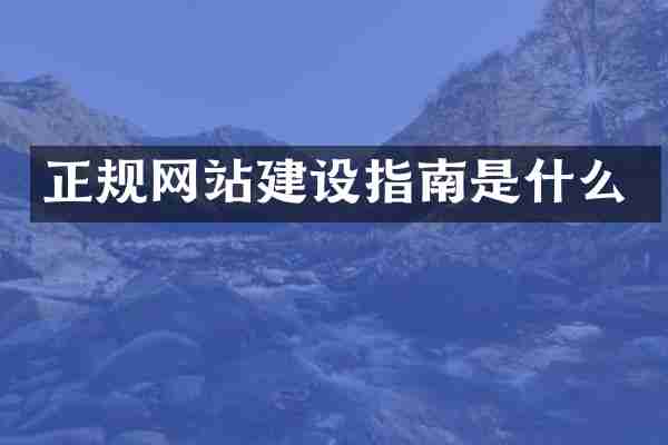 正规网站建设指南是什么