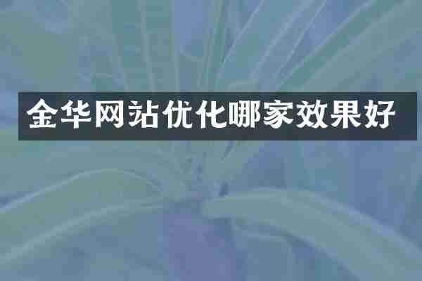 金华网站优化哪家效果好