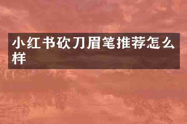 小红书砍刀眉笔推荐怎么样
