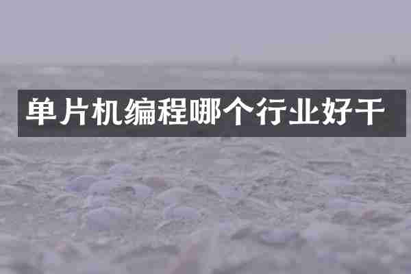 单片机编程哪个行业好干
