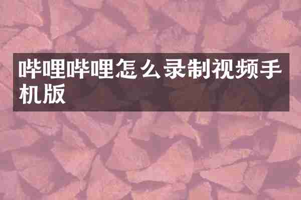 哔哩哔哩怎么录制视频手机版