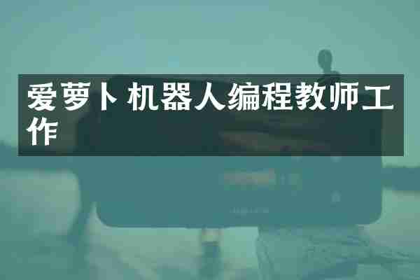 爱萝卜机器人编程教师工作