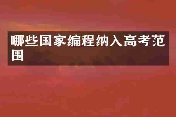 哪些国家编程纳入高考范围