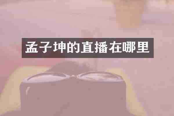 孟子坤的直播在哪里