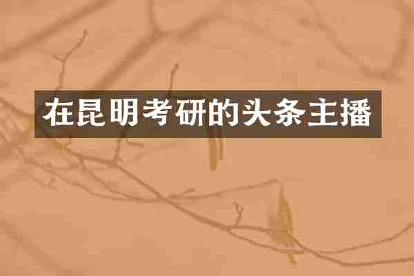 在昆明考研的头条主播