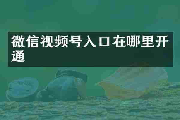 微信视频号入口在哪里开通