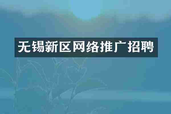 无锡新区网络推广招聘
