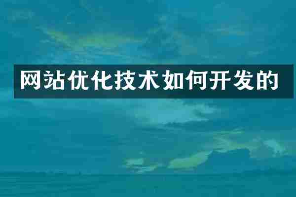 网站优化技术如何开发的