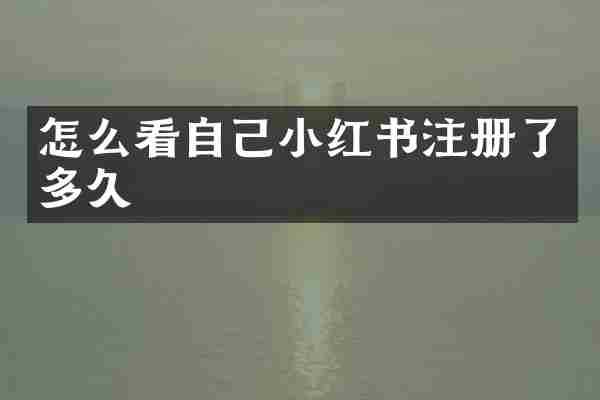 怎么看自己小红书注册了多久