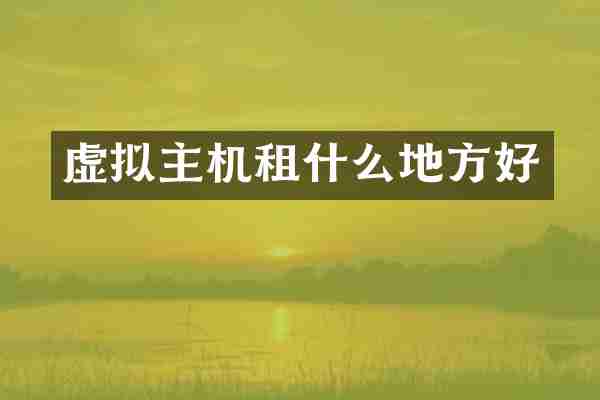 虚拟主机租什么地方好