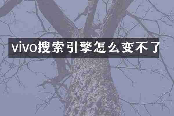 vivo搜索引擎怎么变不了