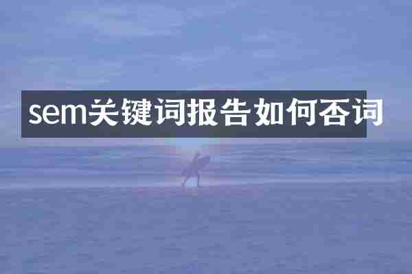 sem关键词报告如何否词
