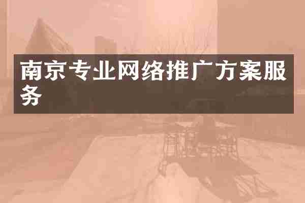 南京专业网络推广方案服务