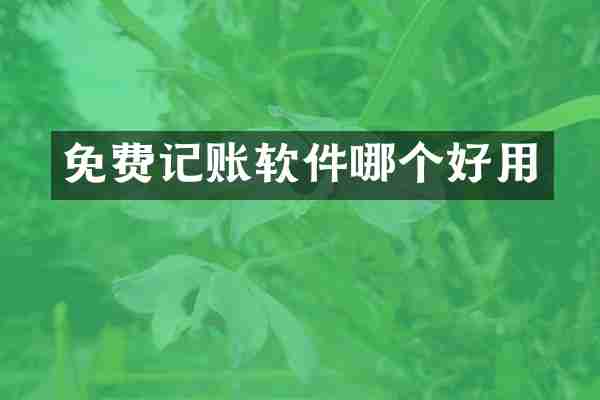 免费记账软件哪个好用