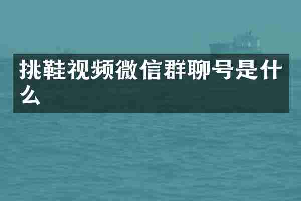 挑鞋视频微信群聊号是什么