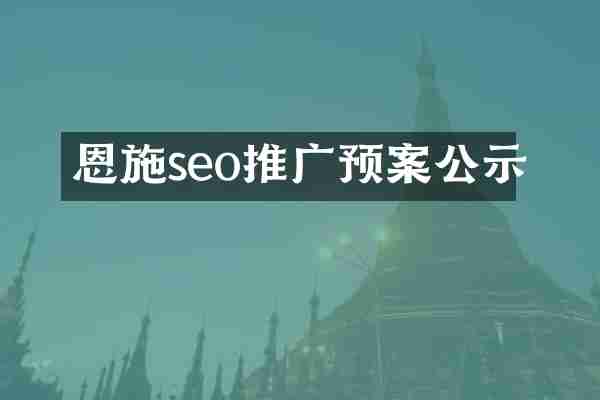 恩施seo推广预案公示