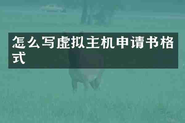 怎么写虚拟主机申请书格式