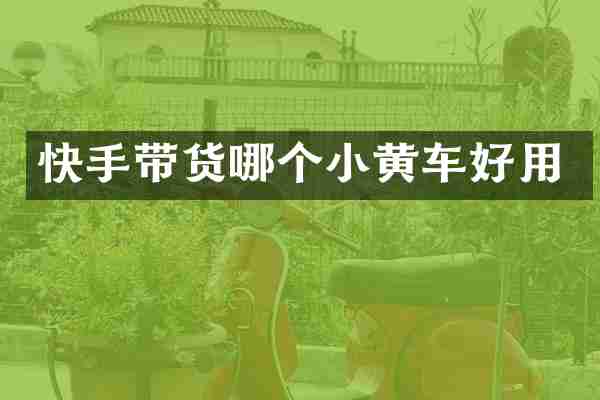 快手带货哪个小黄车好用