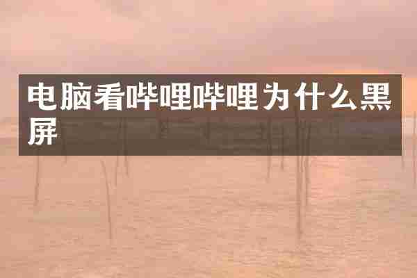 电脑看哔哩哔哩为什么黑屏