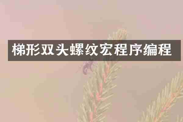 梯形双头螺纹宏程序编程