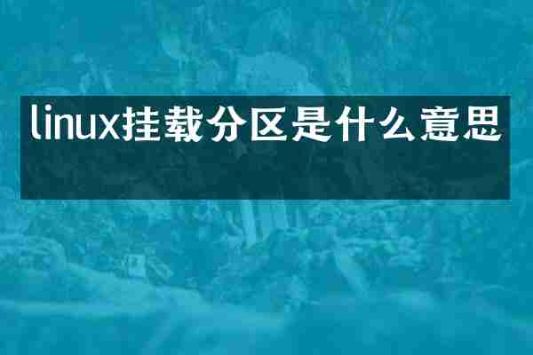 linux挂载分区是什么意思呀