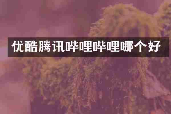 优酷腾讯哔哩哔哩哪个好