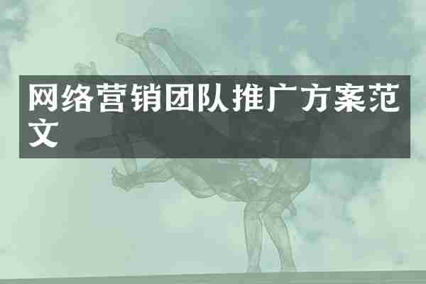 网络营销团队推广方案范文