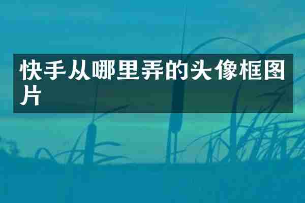 快手从哪里弄的头像框图片