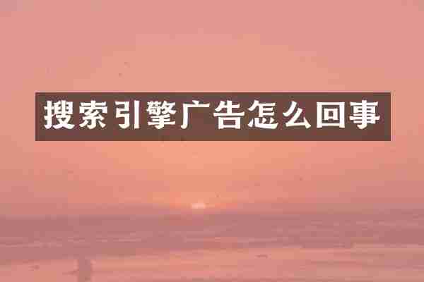 搜索引擎广告怎么回事